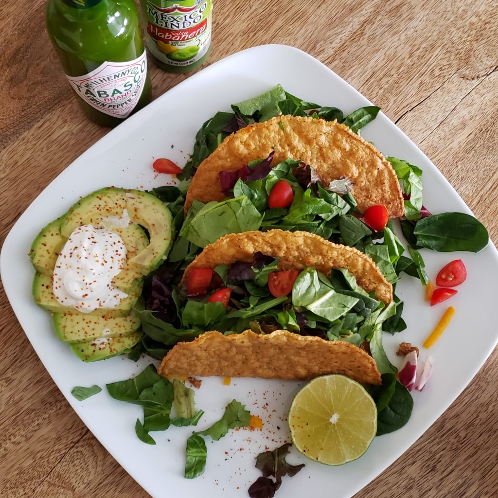 Tacos using cilantro, lime and hot peppers.  Grouping this alongside mexican dishes in your meal planning makes it so much easier to shop!