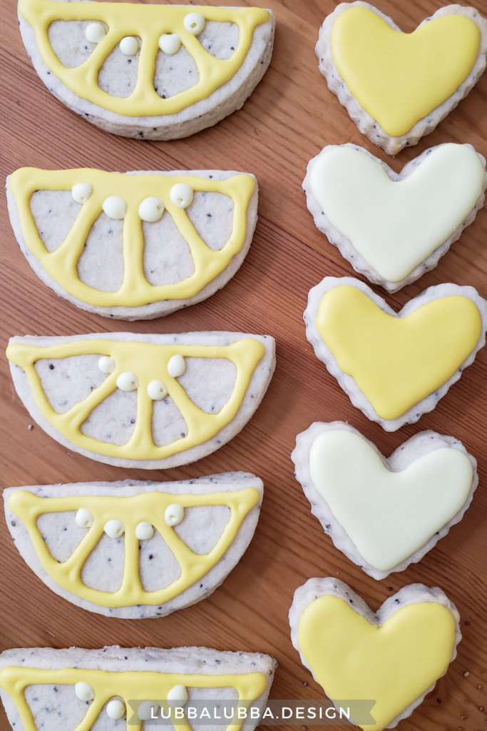 Sugar cookie cut outs with royal icing, baked with chia seeds, so tasty! With the zing of lemon icing and chia I can’t say no.  Perfect any time of year, any time of day.  These are too good to pass up.  Quick & easy, lemon squeezy.