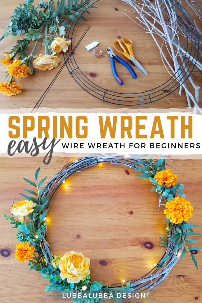 Quick and easy 30 minute craft, DIY wreath for spring or summer with LED lights. SO CUTE!