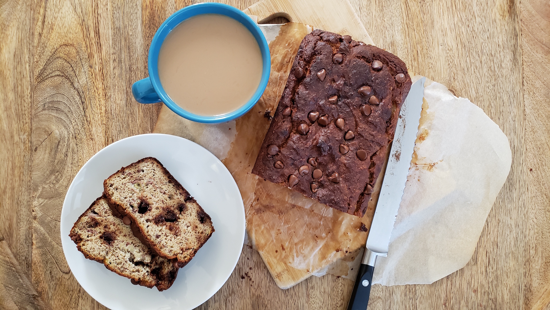 Get on this! The texture of this super moist chocolate chip banana bread is insane. Whether you are following a gluten free diet or not, you will LOVE this recipe!