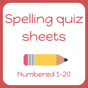 spelling quiz PDFs