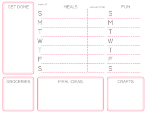Printable meal planning sheets
